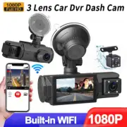 1080P Triple Lens Car DVR, Reverse Camera, WiFi, Smartphone App, 3-Channel Dash