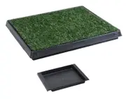 Indoor Dog Pet Potty Training Portable Toilet Large Loo Pad Tray 1 / 2 Grass Mat