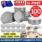 Aluminium Empty Cosmetic Pot Lip Balm Jar Silver Tin Container Box Containers