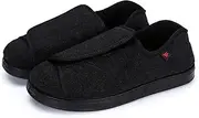 Elderly Edema Shoes for Swollen Feet,Outdoor Lightweight Bunions Diabetic Shoes for Women Wide Width,Fertilizer Comfortable Unisex Orthopedic Diabetic Slippers,Washable (Color : Black, Size : 10 AU