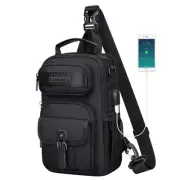 Sling Bag for Men Convertible Travel Sling Backpack USB Charging Port Lightwe...