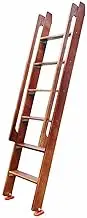 6 Step Wooden Bunk Bed Ladder, Widened Steps, Non-Slip Rubber Feet, for Bunk Beds, RV Camping Beds Climbing, 330 Lbs