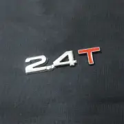 1x Silver 2.4T Chrome Red Metal Sticker Badge Emblem Decal Hatchback Turbo Motor (for: MG)