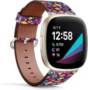 Fitbit Versa 4 / Sense 2 Leather Bands Replacement Strap / Mexi Compatible with