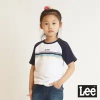 在飛比找樂天市場購物網優惠-Lee 小Logo撞色連袖短袖T恤 丈青 男女童裝