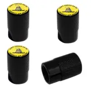 4 Black Billet Aluminum Knurled Tire Air Valve Stem Caps - DONT TREAD ON ME B1I