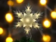 14" Plug-In Lighted Snowflake Tree Topper Christmas Holiday Decor