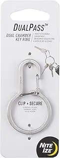 Nite Ize DualPass Dual Chamber Key Ring, Split Ring Keychain Alternative for Home Car Keys