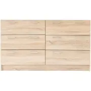 Lorenzo Chest of 6-Drawer Lowboy Sideboard Storage Cabinet - Light Sonoma Oak