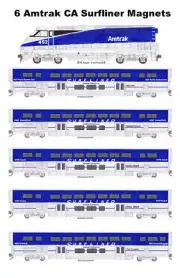 Amtrak California Surfliner (F59PHI) Set of 6 magnets Andy Fletcher