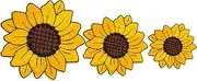 MOKKHNB 3pcs Sunflower Shape Embroidered Decorative Patches for Clothing DIY Sewing Applique for Jeans Bags Outfits Bright Color and Durable Craftsmanship