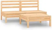 Patio Furniture Sets 3 Piece Garden Lounge Set Solid Pinewood