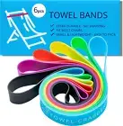 Towel Bands (6-Pack), Beach, Pool & Cruise Chairs, Extra Durable, No Snapping, C