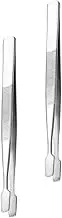SEWACC 2Pcs Static Stainless Steel Tweezers for Precision Handling for Stamp Collecting Jewelry and Bead Work Lightweight and Durable Tool for Electronics and Crafts