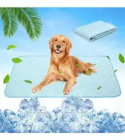Dog Self Cooling Mat 47" x 28" Waterproof, Machine Washable New Baby Blue