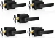Onateel 5 Pack Black Door Handles Privacy Levers Knobs Heavy Duty Locks