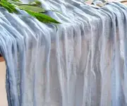 10ft GRAY BLUE CHEESECLOTH TABLE RUNNER ~ NEW 120" (A10)