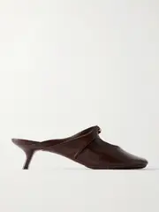 [LOEWE] LOEWE - Pebble Embellished Cutout Leather Mules - Brown - FR38 FR 38 Brown