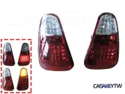 ~01~04~MINI COOPER R50 R52 R53 JCW RED CLEAR JDM LED TAIL LIGHTS REAR LAMPS (for: Mini)