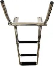 316 Grade Stainless Steel 4-Step over Platform Telescoping Ladder with Retractab