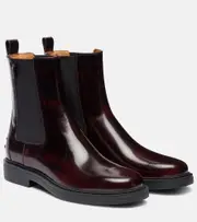 [Tod's] Tod's Leather ankle boots AU 6 burgundy