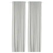 KORGMOTT block-out curtains, 1 pair, white/with heading tape, 145x250 cm