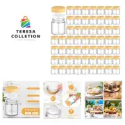 64 Pcs Glass Jars with Lids Empty Small Glass Containers and Inner Liners Reu...