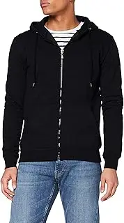 [FM London] Hoodie with zip for men, hoodie with zip, ideal for leisure and sportswear, men's hoodies with fleece lining