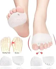 Metatarsal Pads, Gel Toe Separators, Bunion Corrector Cushion, Toe Spacers, Ball of Foot Cushions, Soft&Breathable, Idea for Mortons Neuroma, Blisters, Diabetic Feet, Hammer Toe, Rapid Pain Relief