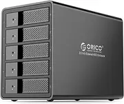 ORICO 5 Bay USB 3.0 to SATA External Hard Drive Enclosure for 3.5 inch HDD Support 80TB (5 x 16TB) Aluminum Alloy RAID Enclosure Support RAID Mode Storage with Fan Tool Free