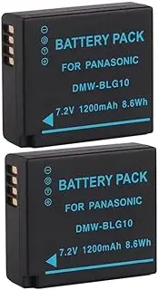 2Pcs 7.2V 1200mAh DMW-BLG10 Battery Compatible with Panasonic DMW-BLG10E; Lumix DMC-ZS60, DMC-ZS100, DMC-GX7, DMC-LX100 GF3 GF5 GF6 GX85.