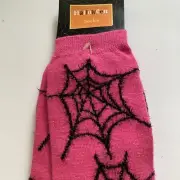 NIP Kohl’s pink/black Spider Web Halloween Socks