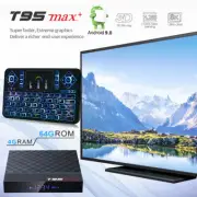 T95 MAX+ 8K HDR Bluetooth Android 9.0 Dual WiFi 64GB 4GB TV Box+Keypad Remote