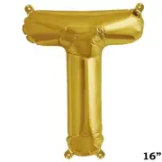 16" GOLD Letter T Mylar Foil Balloon 1 pc Party BackDrop Supply Decorations SALE