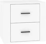 Nightstand wtih 2 Drawers, End Table Side Table Bedside Table Storage Cabinet for Bedroom, Living Room, Office, White 50x39x47 cm