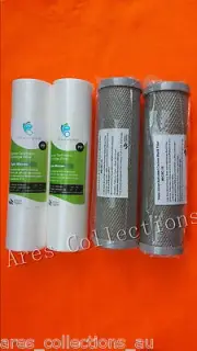 2 Sets 10"x2.5" 1uM Nano Silver Carbon Block Water Filters + 1uM Sediment Filter