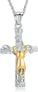DOTUIARG Pet Cremation Jewelry Cross Urn Necklace for Ashes Cat Memorial Keepsake Ashes Jewelry