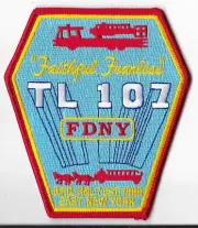 New York Fire Department (FDNY) Ladder 107 "Faithful Fearless" Patch V2