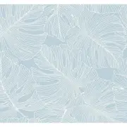 60.75 sq. ft. Early Sky Tarra Monstera Leaf Nonwoven Paper Unpasted Wallpaper
