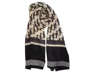 S51 180cm Black Letter Pattern Fiber Scarf Thin Air Conditioning Shawl Outer Scarves Outdoor Evening Dresses Women