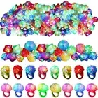 Leyndo Pcs Light up Rings Party Favors LED Glow in the Dark Jelly Rings Bumpy...