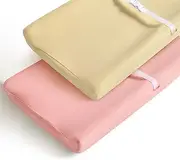 Pack of 2 Changing Pad Cover, Ultra Soft Cotton Breathable Diaper Changing Table Cover for Baby Boys Girls,Neutral Fitted Changing Pad Sheets (Beige & Pink)
