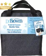 Dr. Brown's Fold & Freeze Bottle Tote Breast Milk Cooler Bag 6 Bottle Storage