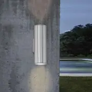 Riga Outdoor Up/Down LED Wall Light 2Lt in Anthracite or Stainless Steel