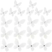 Beatifufu 20pcs Double Organza Butterfly Patches for DIY Clothing Accessories Elegant Apparel Decals for Clothes Bags Crafts Unique Butterfly Enhance Your Individuality