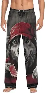 [XYMZR] Dog Poker Hat Men's Pajama Bottoms Lounge Pajama Pants Sleep Bottoms with Pockets for Men S