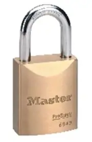 Master Lock Solid Brass Padlock 8 x 30 x 23mm Boron Shackle, 40mm Wide Body