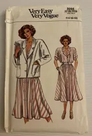 Vogue 9255 Vintage 80s Sewing Pattern Sizes: 14-16-18 Jacket & Dress