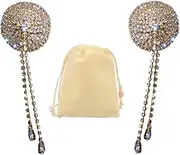 [Generic] Rhinestone Nipple Pasties Sticker Chest Covers Tassel Breast Patch Pad Adhesive Invisible Bra Necklace Body Chain