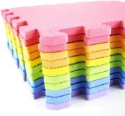 9pcs Solid Foam Exercise Mat Safety Play Floor Mat For Kids Tiles Cushions Soft